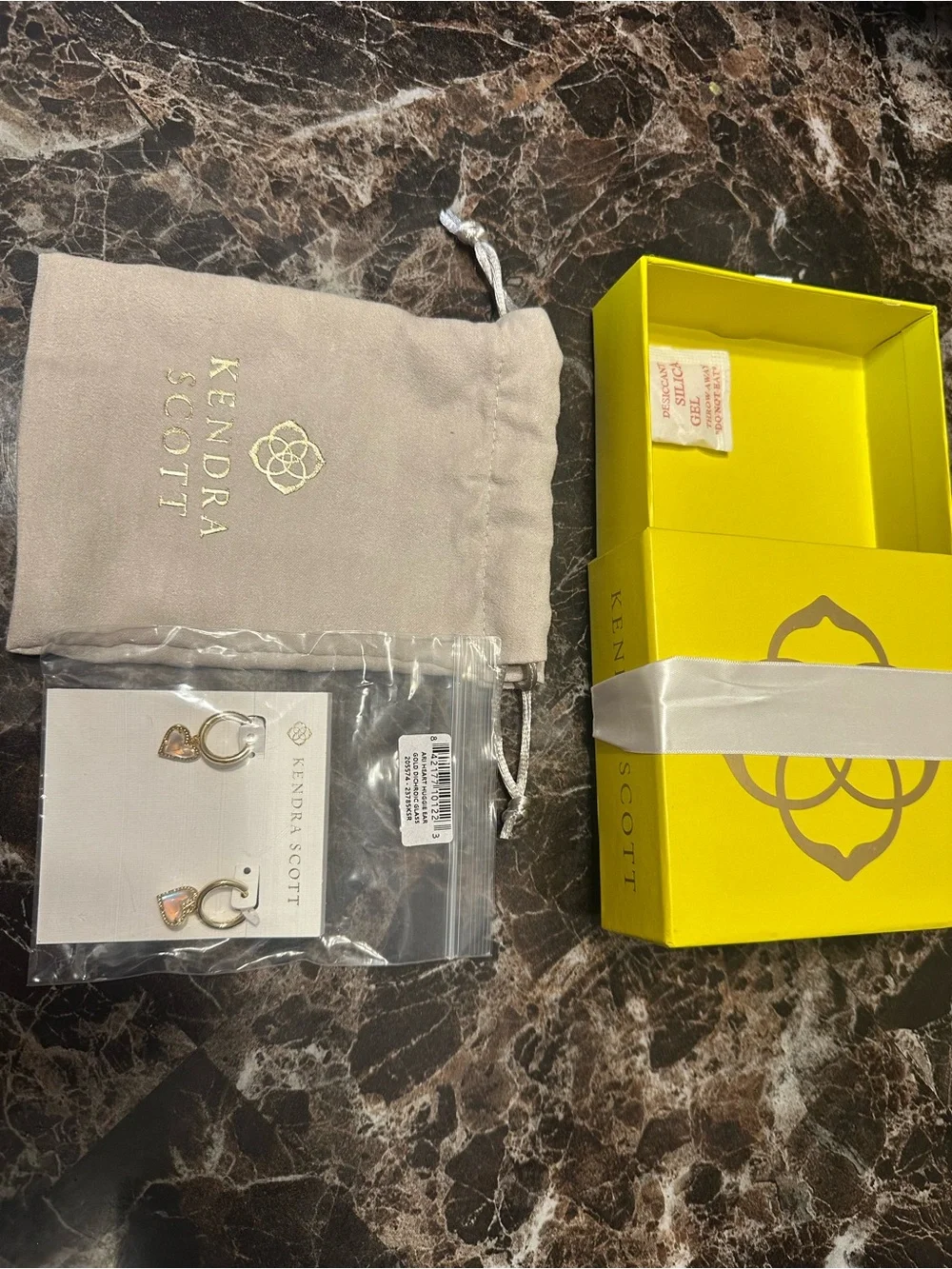 Kendra Scott Gold Huggie Earrings with Pink Heart Charms